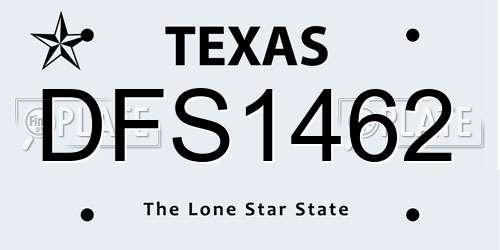 DFS1462 Texas License Plate