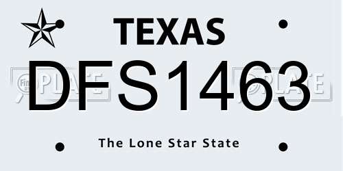 DFS1463 Texas License Plate