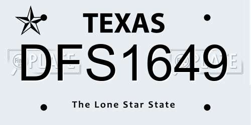 DFS1649 Texas License Plate