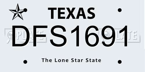 DFS1691 Texas License Plate