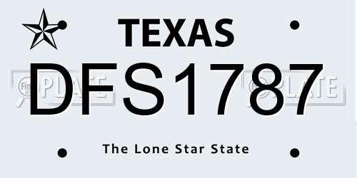 DFS1787 Texas License Plate