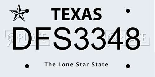 DFS3348 Texas License Plate