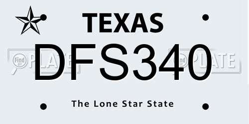 DFS340 Texas License Plate
