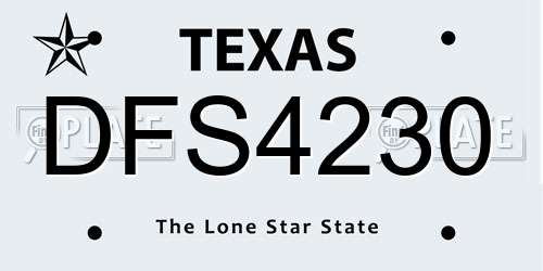DFS4230 Texas License Plate