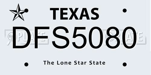 DFS5080 Texas License Plate