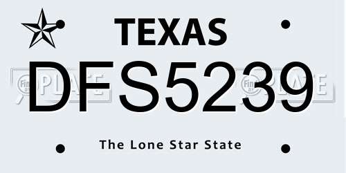 DFS5239 Texas License Plate