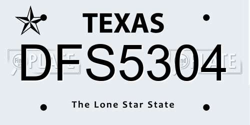 DFS5304 Texas License Plate