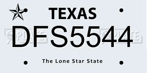 DFS5544 Texas License Plate