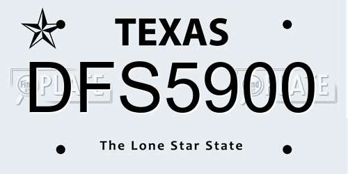 DFS5900 Texas License Plate