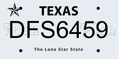 DFS6459 Texas License Plate