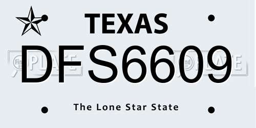 DFS6609 Texas License Plate