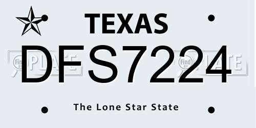 DFS7224 Texas License Plate