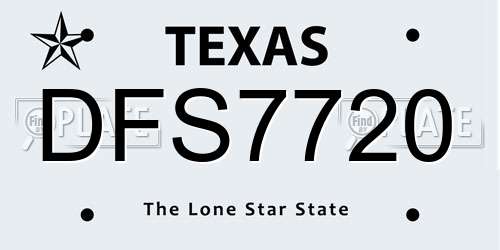 DFS7720 Texas License Plate