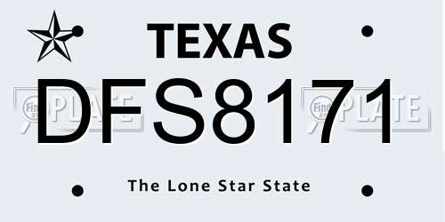 DFS8171 Texas License Plate