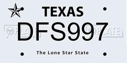 DFS997 Texas License Plate