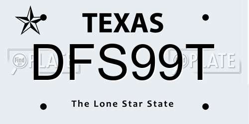 DFS99T Texas License Plate