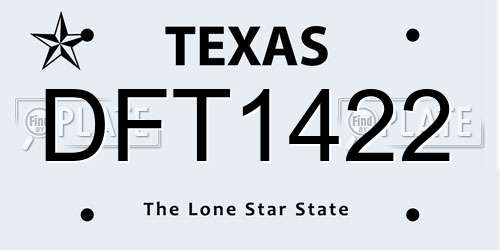 DFT1422 Texas License Plate