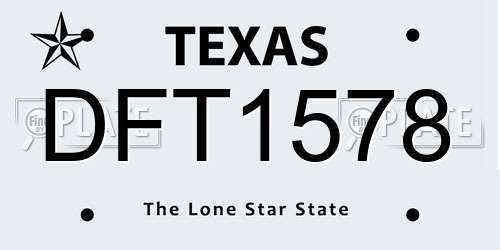 DFT1578 Texas License Plate