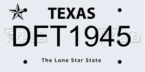 DFT1945 Texas License Plate
