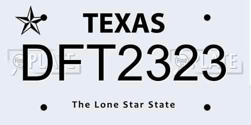 DFT2323 Texas License Plate