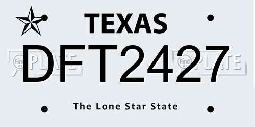 DFT2427 Texas License Plate