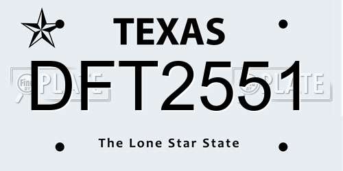 DFT2551 Texas License Plate