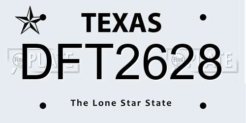 DFT2628 Texas License Plate