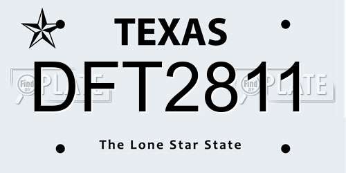 DFT2811 Texas License Plate