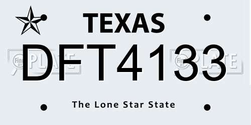 DFT4133 Texas License Plate