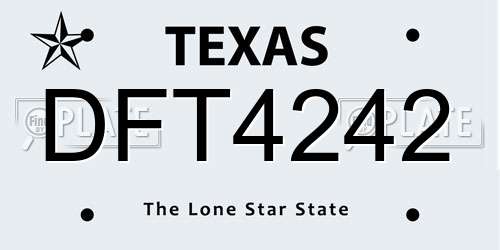 DFT4242 Texas License Plate