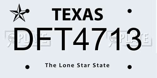 DFT4713 Texas License Plate