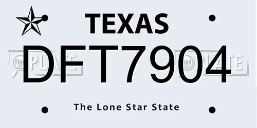 DFT7904 Texas License Plate