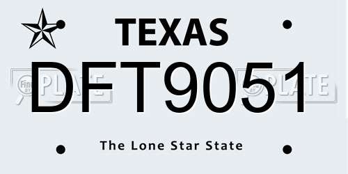 DFT9051 Texas License Plate