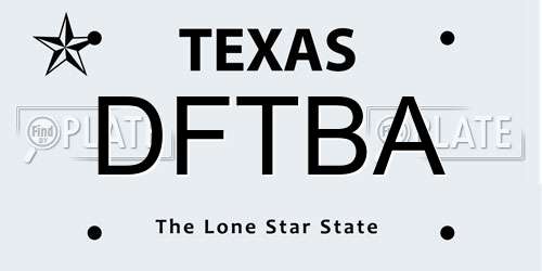 DFTBA Texas License Plate