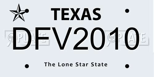 DFV2010 Texas License Plate