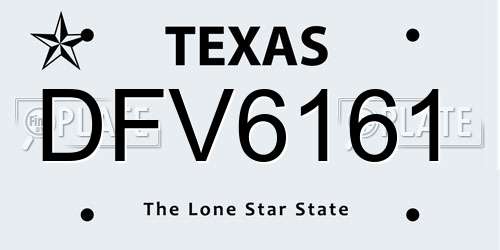 DFV6161 Texas License Plate