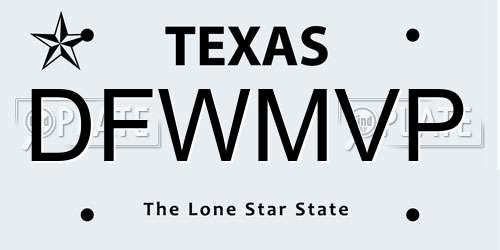 DFWMVP Texas License Plate