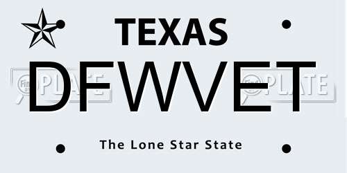 DFWVET Texas License Plate