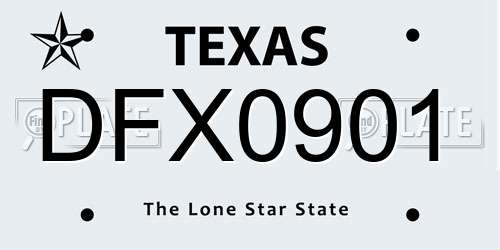 DFX0901 Texas License Plate
