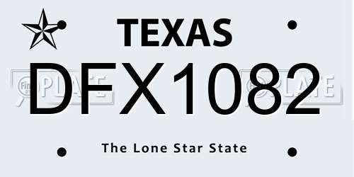 DFX1082 Texas License Plate