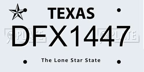 DFX1447 Texas License Plate