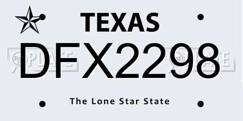 DFX2298 Texas License Plate