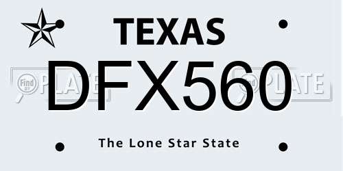 DFX560 Texas License Plate