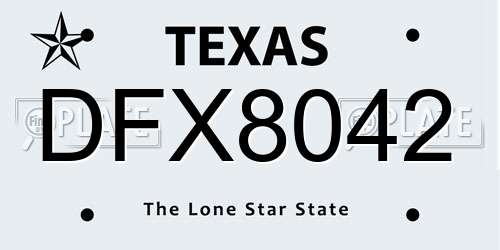 DFX8042 Texas License Plate