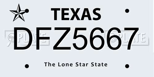 DFZ5667 Texas License Plate