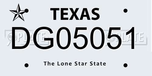 DG05051 Texas License Plate
