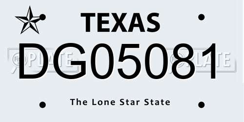 DG05081 Texas License Plate