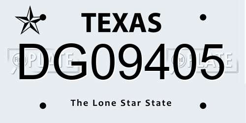 DG09405 Texas License Plate