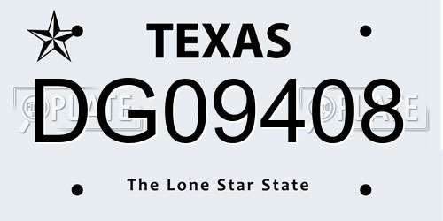 DG09408 Texas License Plate
