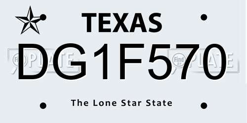 DG1F570 Texas License Plate
